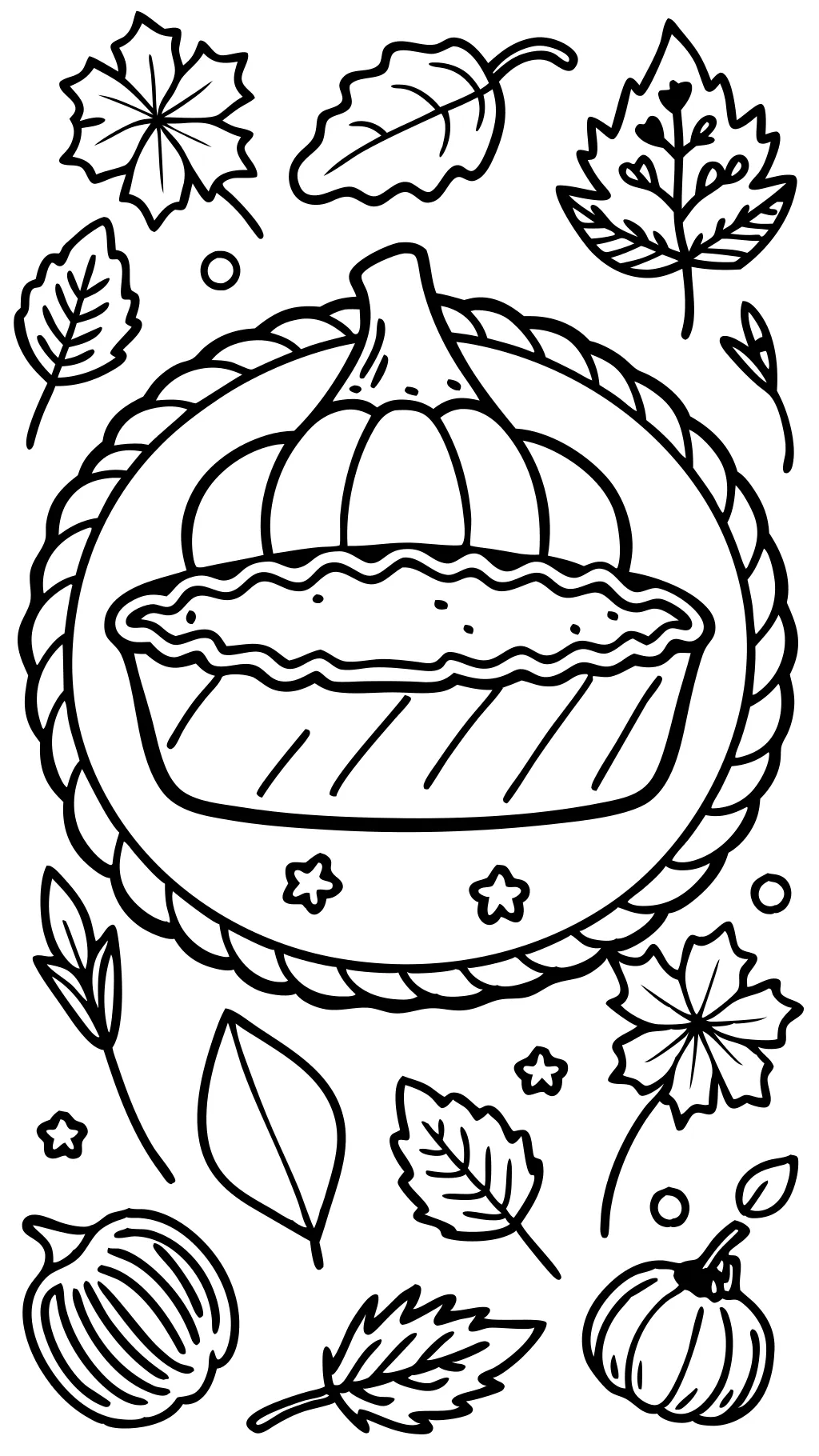 Página de color de pastel de calabaza